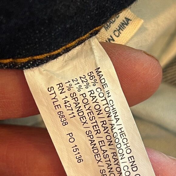 ELOQUII Women's Size 16 Dark Wash Peach Lift Step-Hem Skinny Denim Jeans - Picture 9 of 9